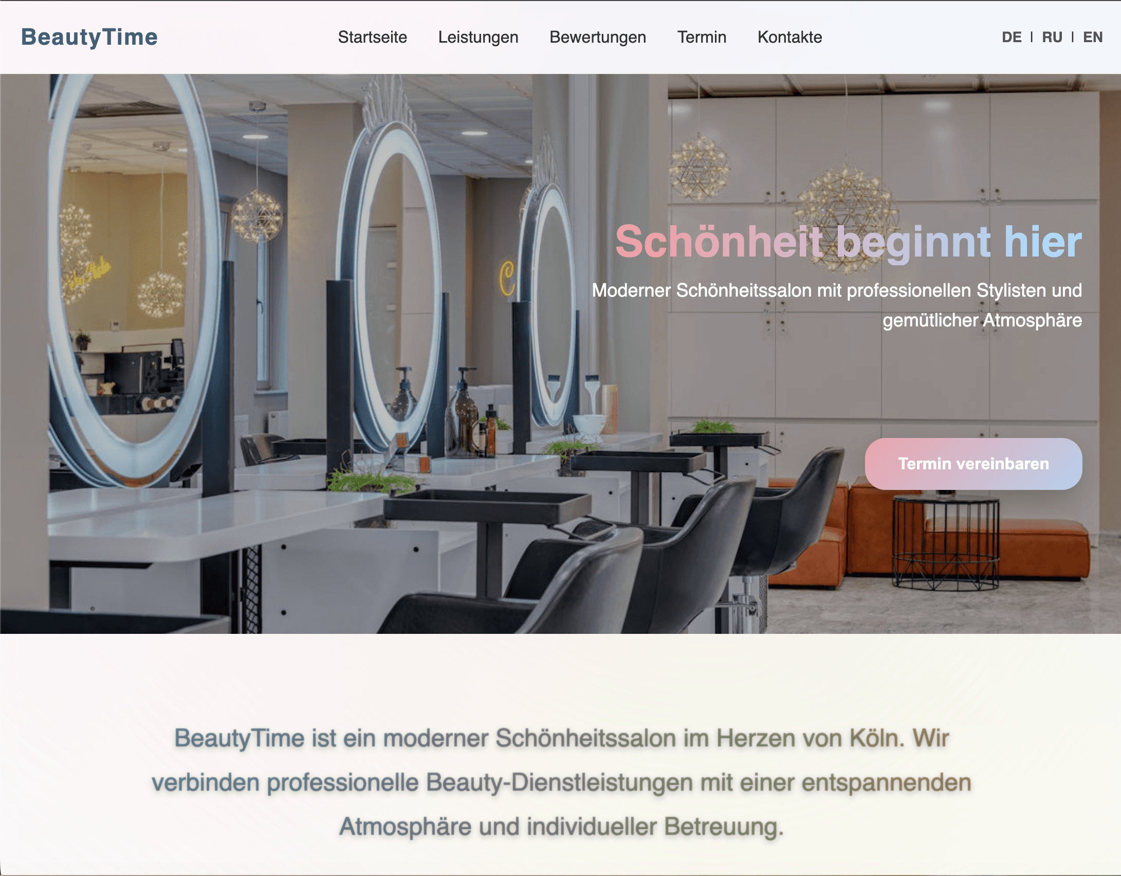 BeautyTime Website Projekt