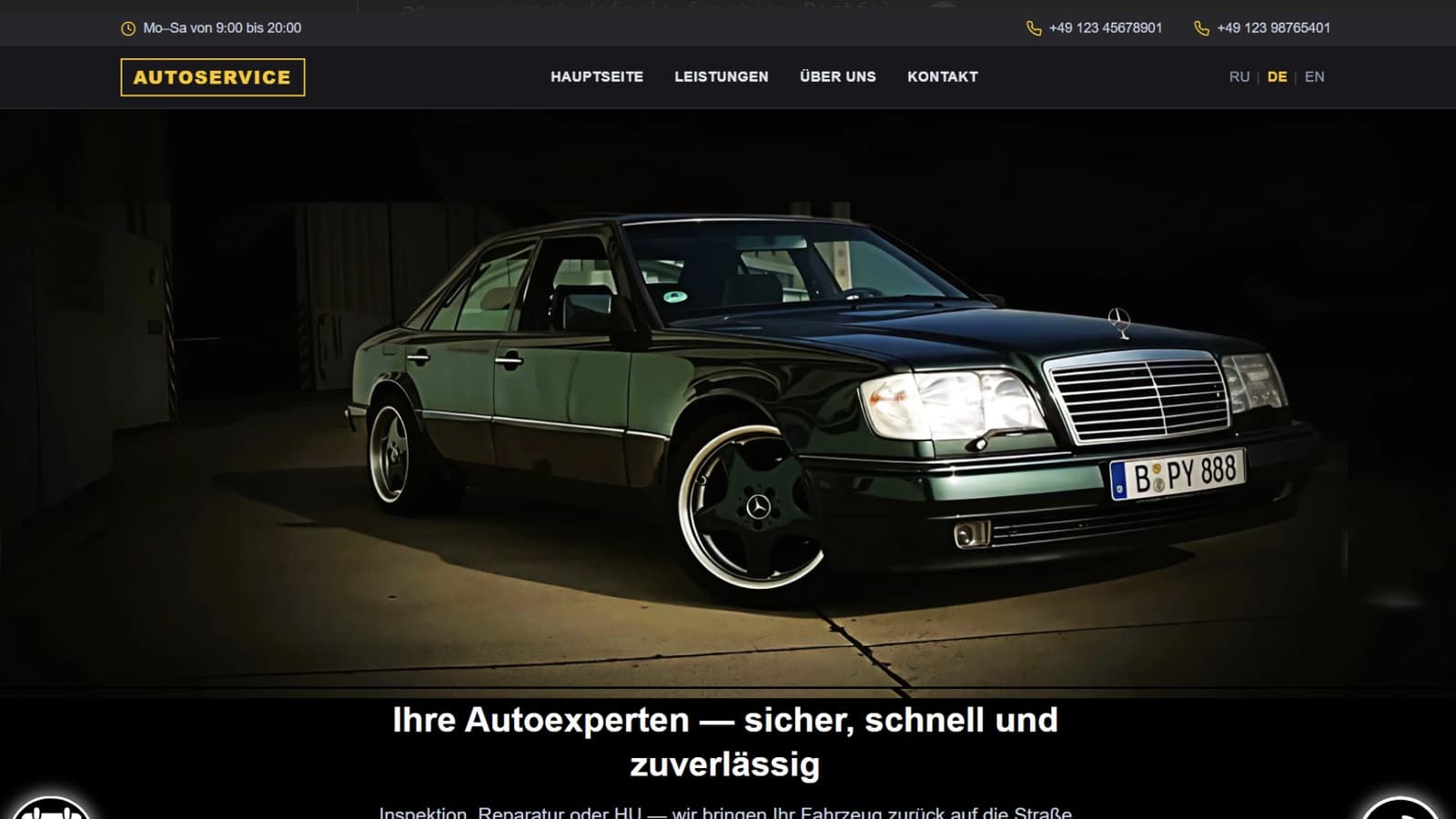 Projekt aus dem Labrity Portfolio: strukturierter Auftritt einer Kfz-Werkstatt (Werkstatt)